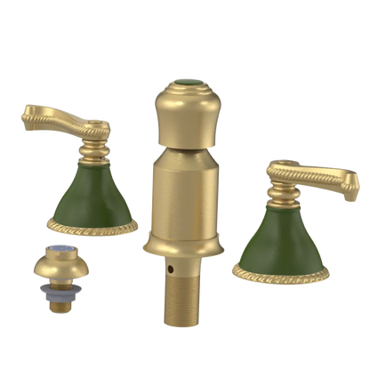 Rubinet Bidet Fitting with Spray, Diverter, and Vacum Breaker (Less Drain) Satin Gold