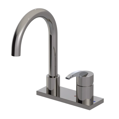 Rubinet 4" Centre Single Control Lav. Set. (less drain) Polished Nickel