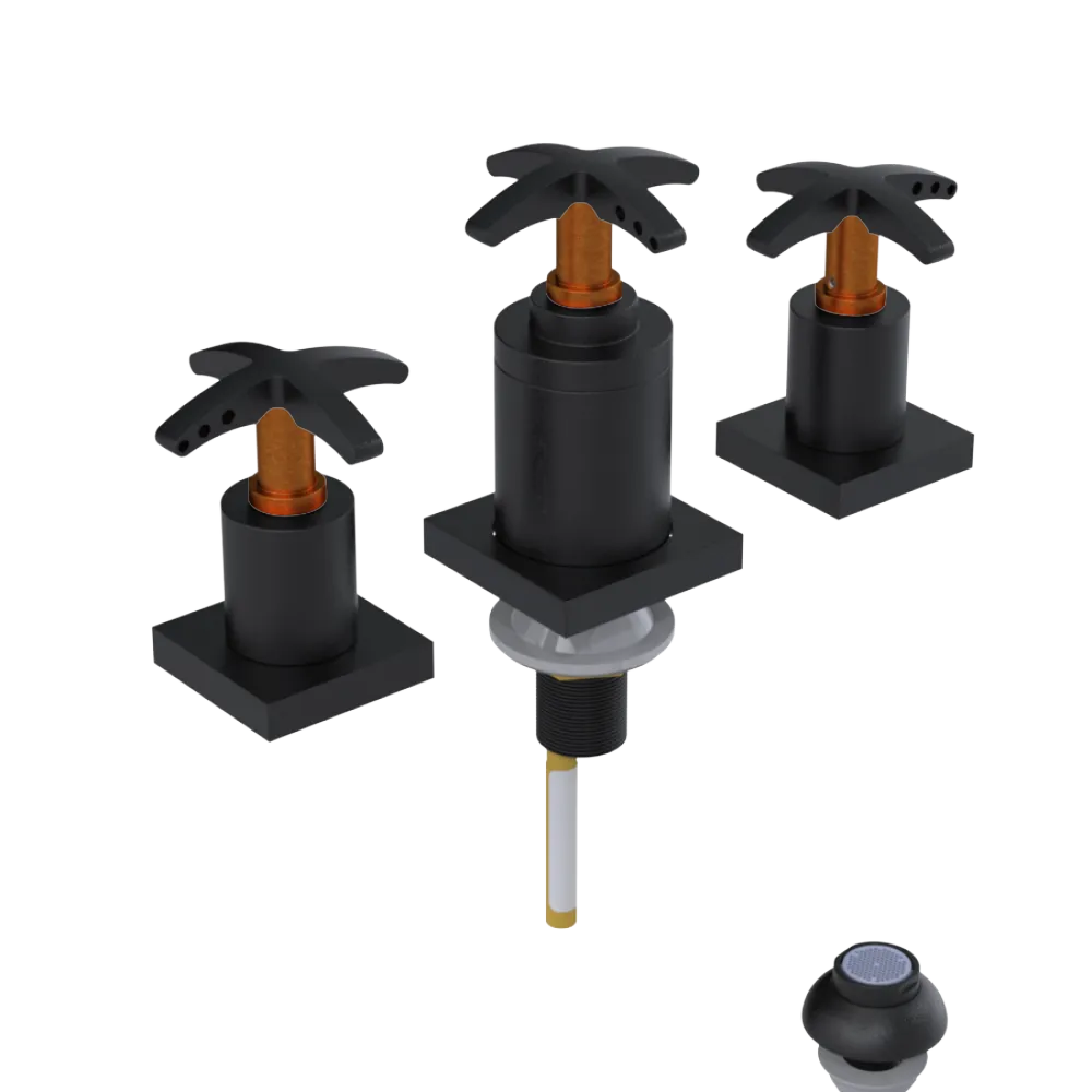 Rubinet Bidet Fitting with Spray, Diverter, and Vacuum Breaker (less drain) Matt Black