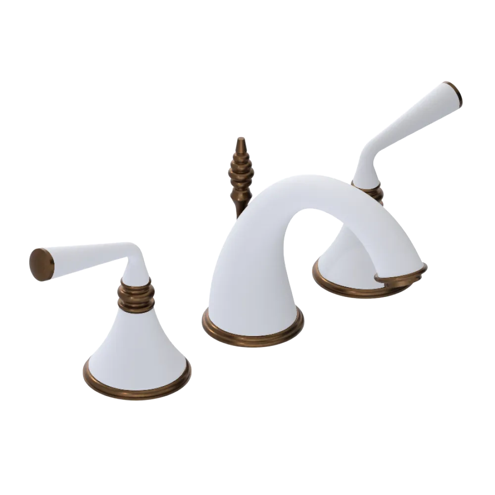 Rubinet Widespread Lav. Set. (less drain) Matt White