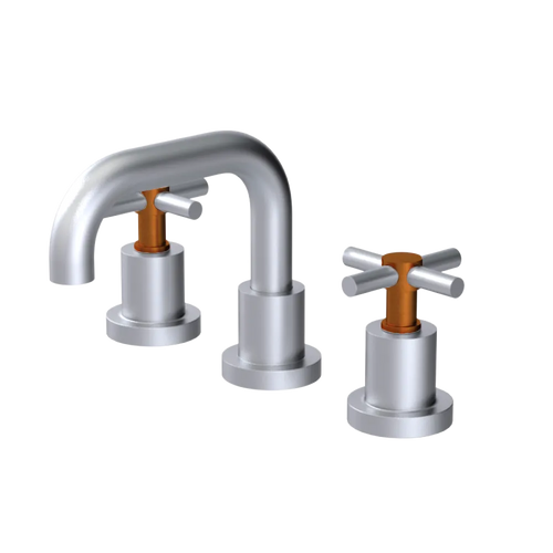 Rubinet Widespread Lav. Set. (less drain) Satin Chrome