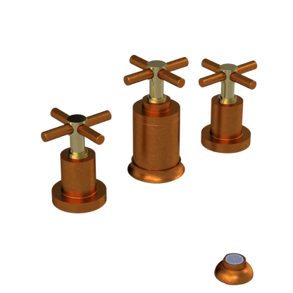 Rubinet Bidet Fitting with Spray, Diverter, and Vacuum Breaker (less drain) Antique Copper Matt