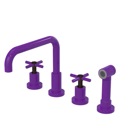 Rubinet Widespread Kitchen Set with Hand Spray Purple Haze