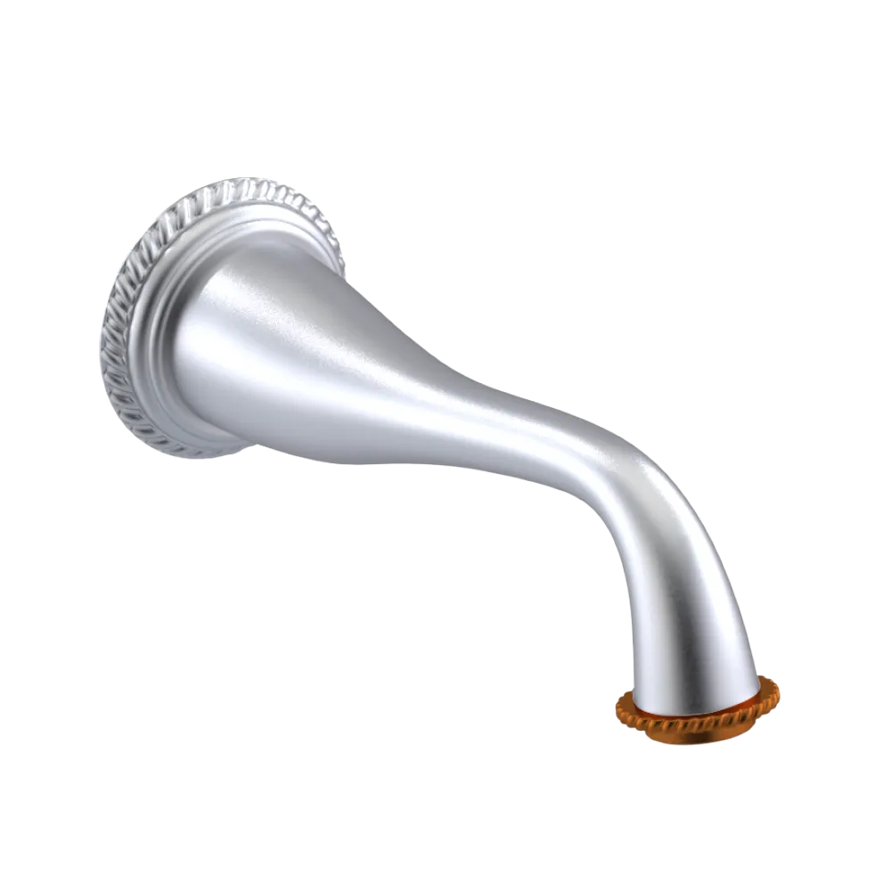 Rubinet Tub Filler Spout Wall Mount Satin Chrome