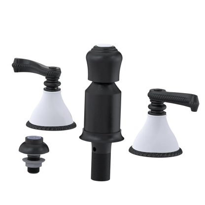 Rubinet Bidet Fitting with Spray, Diverter, and Vacum Breaker (Less Drain) Matt Black