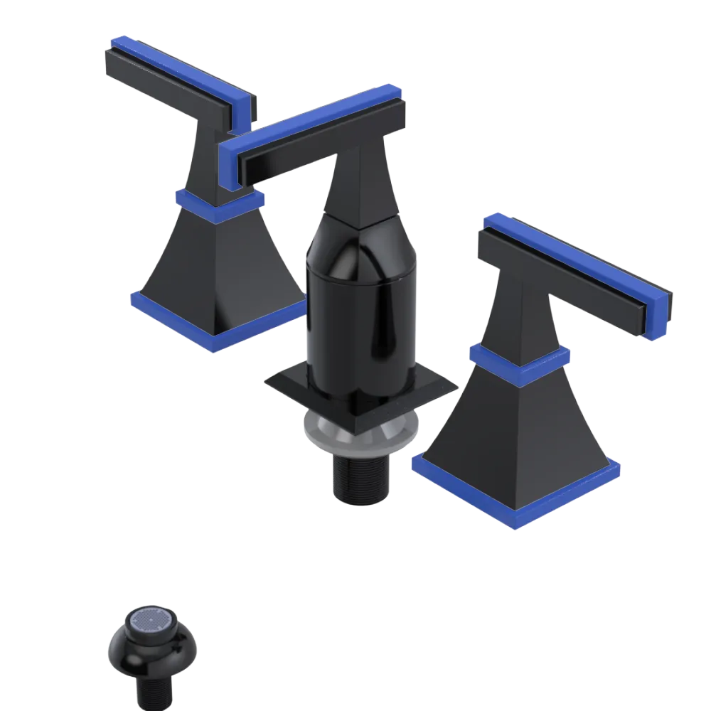 Rubinet Bidet Fitting with Spray, Diverter, and Vacum Breaker (Less Drain) Black