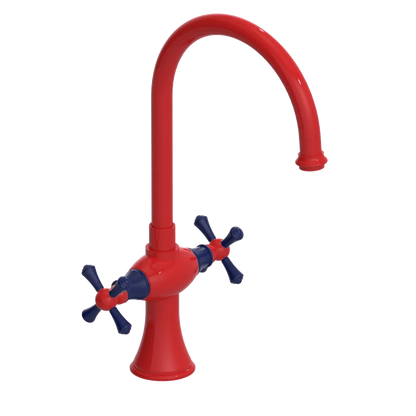 Rubinet Two Handle Single Hole Kitchen Set Red