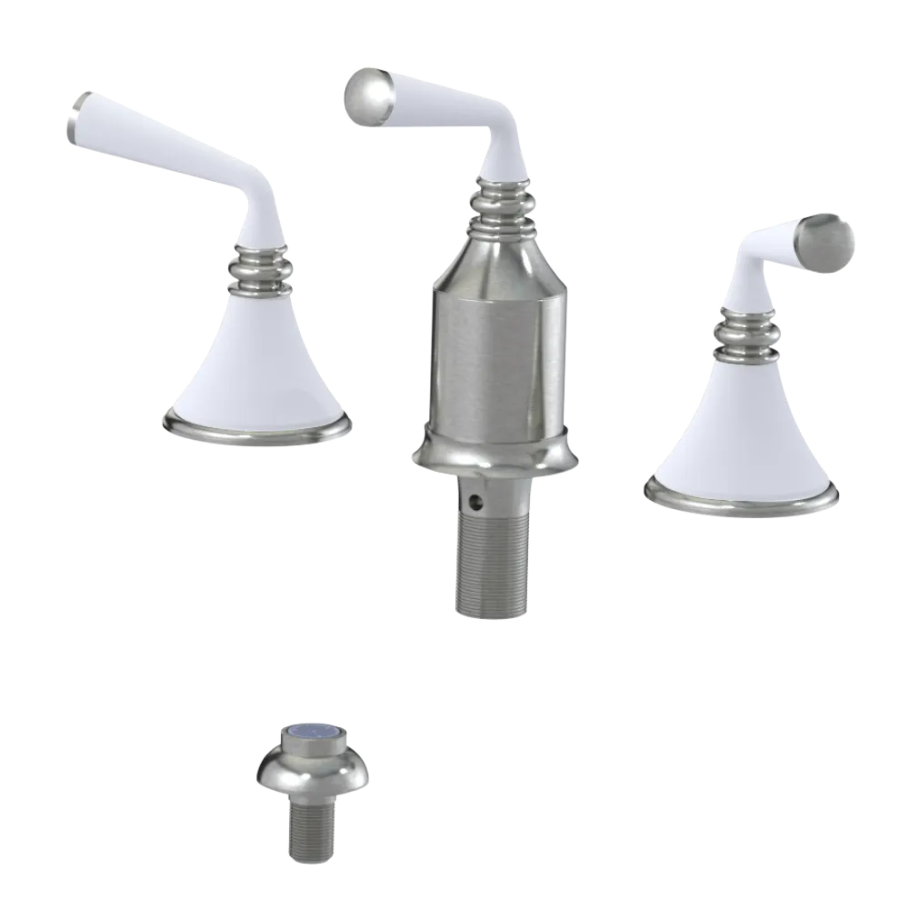 Rubinet Bidet Fitting with Spray, Diverter, and Vacum Breaker (Less Drain) Satin Nickel