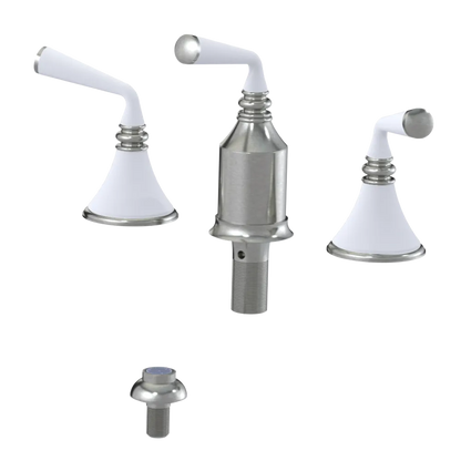 Rubinet Bidet Fitting with Spray, Diverter, and Vacum Breaker (Less Drain) Satin Nickel