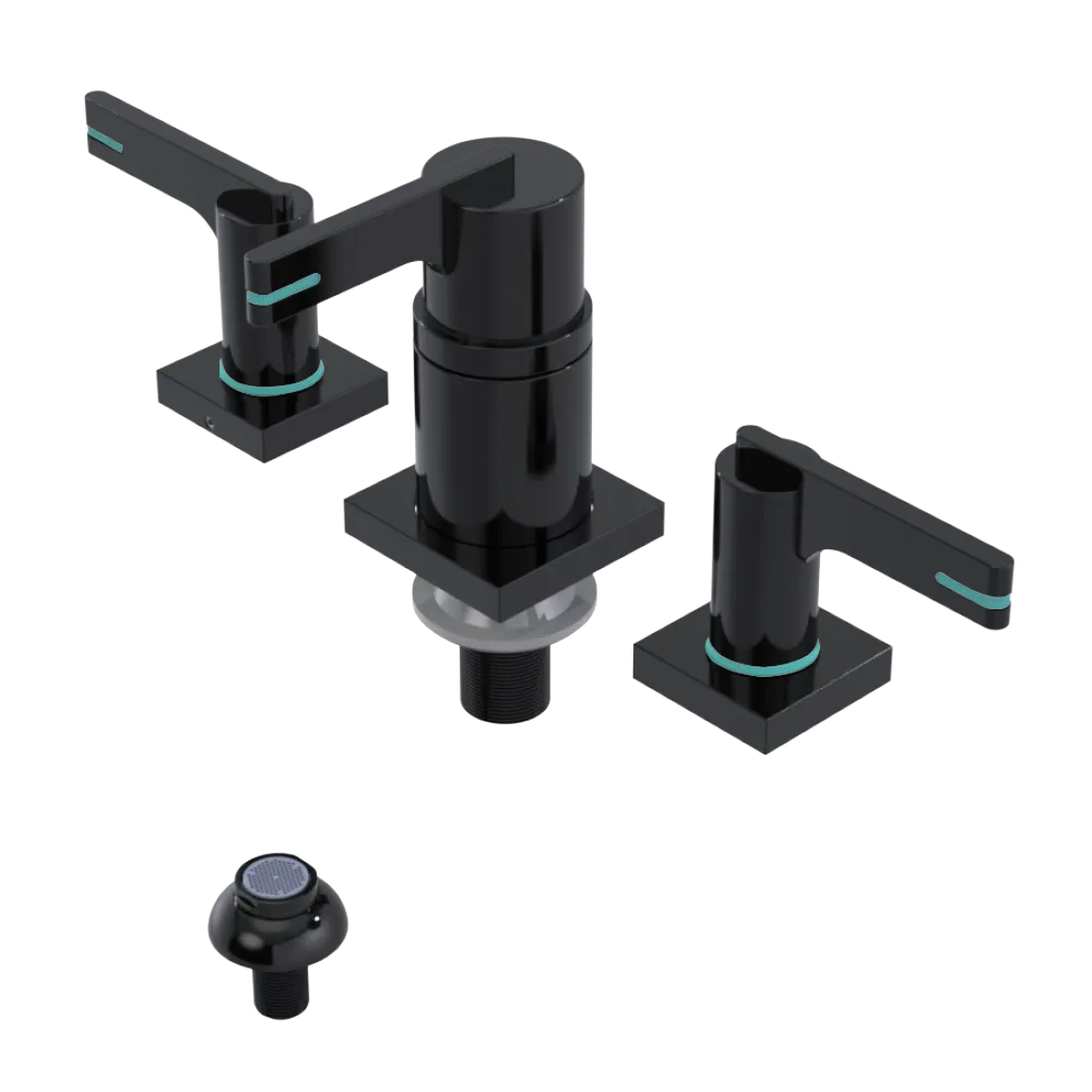 Rubinet Bidet Fitting with Spray, Diverter, and Vacum Breaker (Less Drain) Black