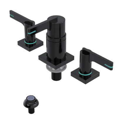 Rubinet Bidet Fitting with Spray, Diverter, and Vacum Breaker (Less Drain) Black