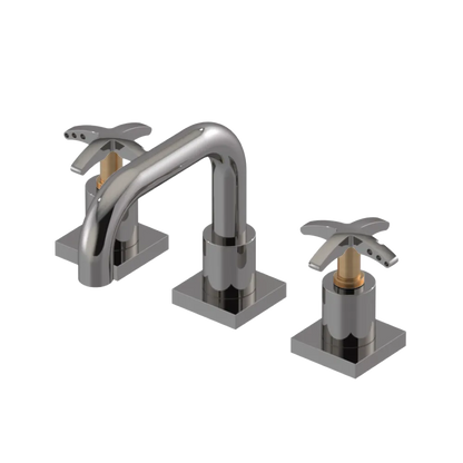 Rubinet Widespread Lav. Set. with Genesis spout (less drain) Polished Nickel