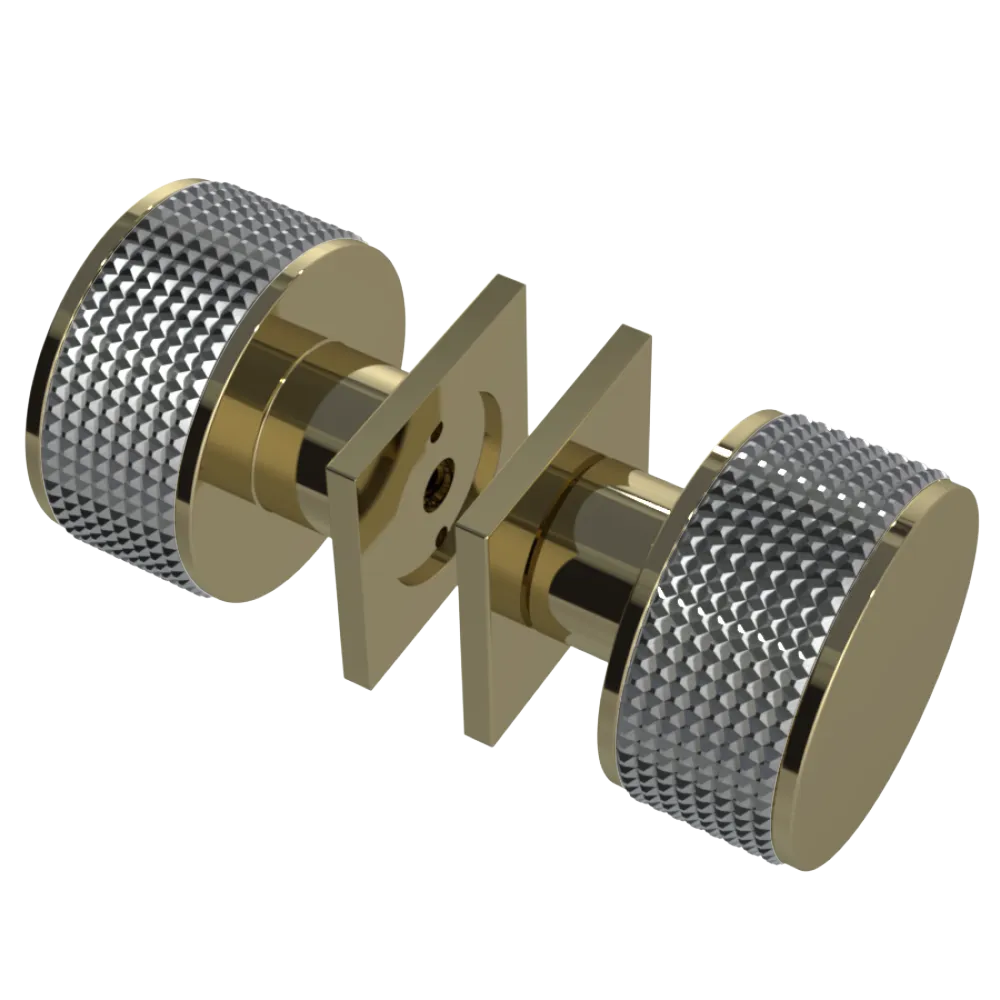 Rubinet Shower Door Knob (set) Natural Brass