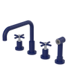 Rubinet Widespread Kitchen Set with Hand Spray Midnight Blue