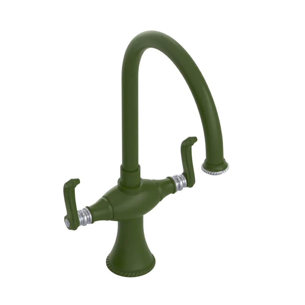 Rubinet Two Handle Single Hole Kitchen Set Green Envy