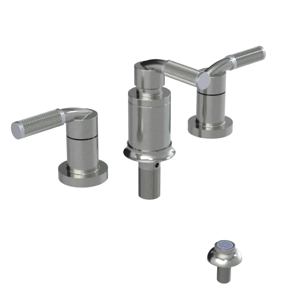 Rubinet Bidet Fitting with Spray, Diverter, and Vacum Breaker (Less Drain) Satin Nickel
