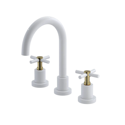 Rubinet Widespread Lav. Set. (less drain) White