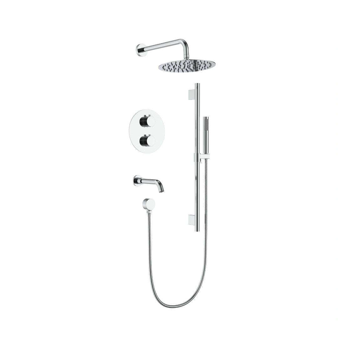 Aquaflo Rund 3-Way Thermostatic Shower Set