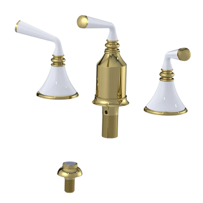 Rubinet Bidet Fitting with Spray, Diverter, and Vacum Breaker (Less Drain) Bright Brass