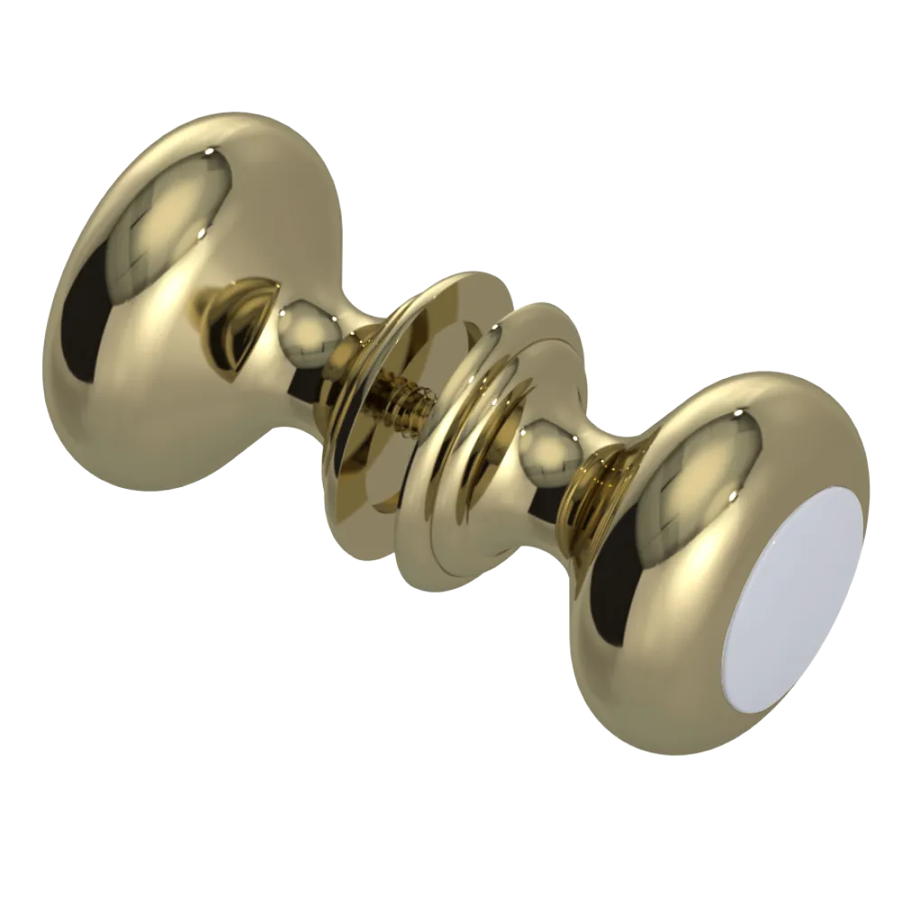 Rubinet Shower Door Knob (set) Natural Brass