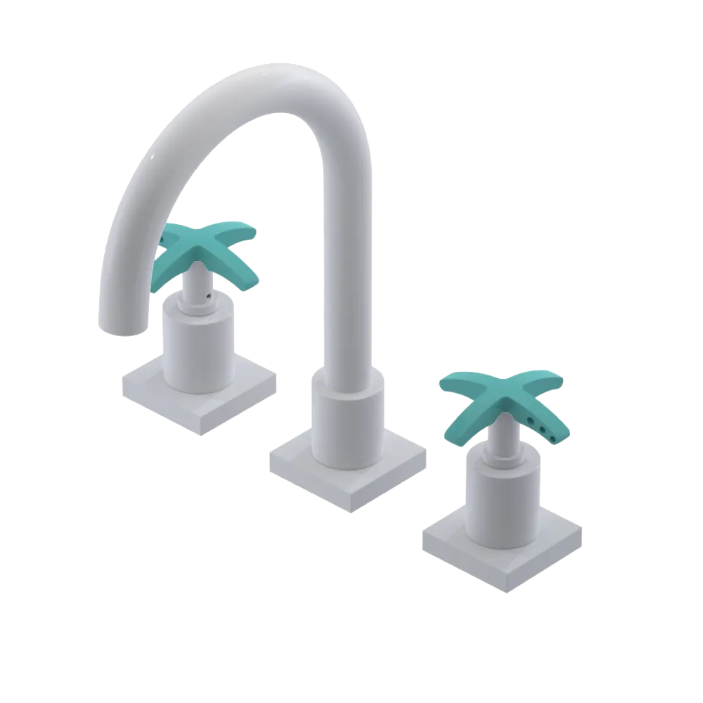 Rubinet Widespread Lav. Set. (less drain) White