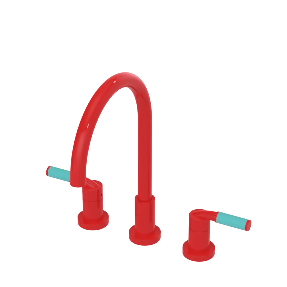 Rubinet Widespread Kitchen Set Red