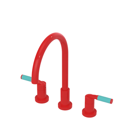 Rubinet Widespread Kitchen Set Red