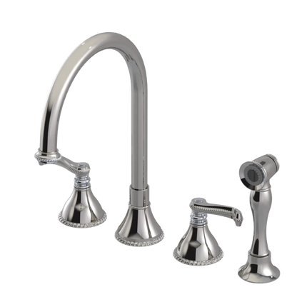 Rubinet Widespread Kitchen Set with Hand Spray Polished Nickel