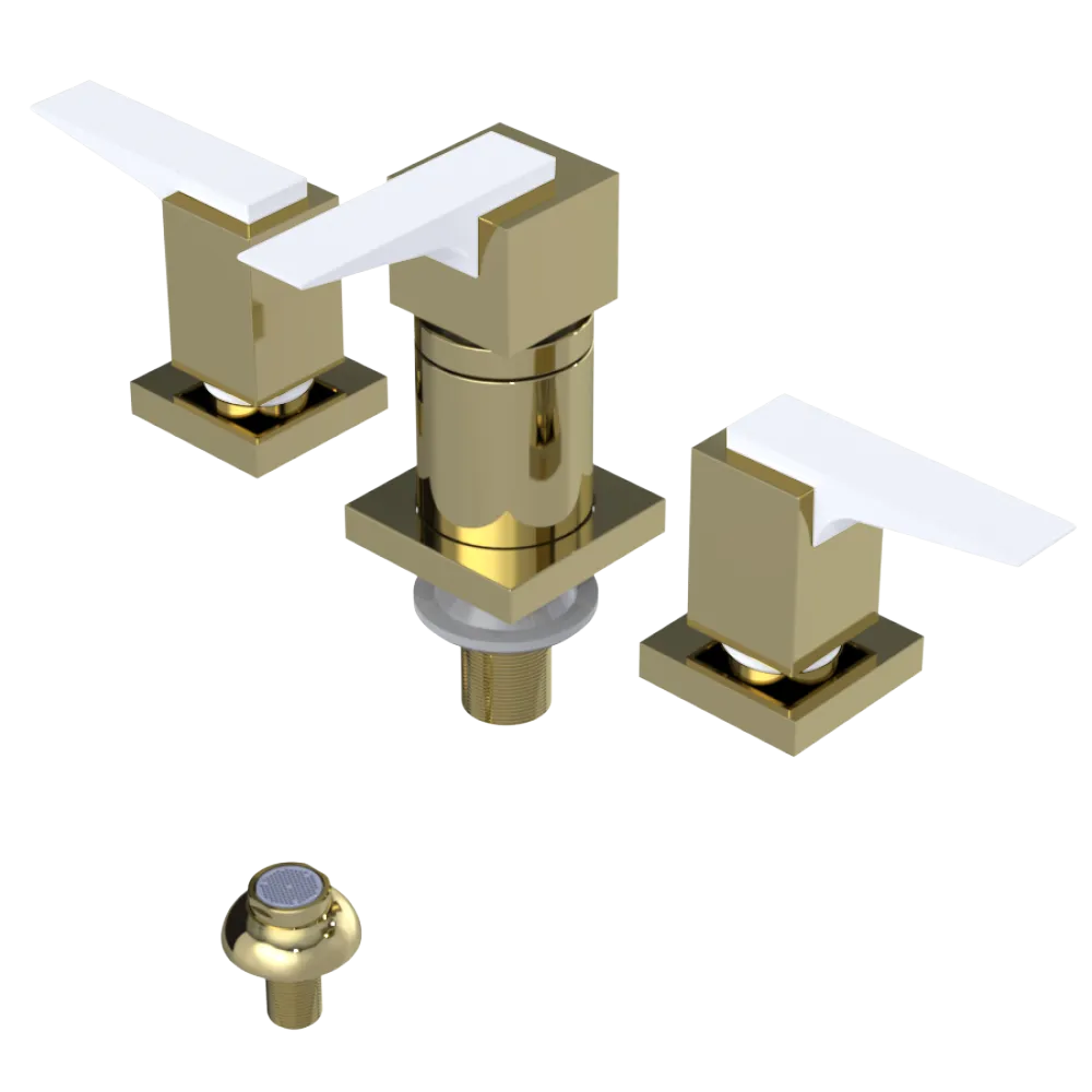 Rubinet Bidet Fitting with Spray, Diverter, and Vacuum Breaker (less drain) Gold