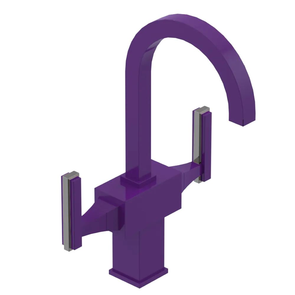 Rubinet Single Hole Dual Handle Lav. Set. (less drain) Purple Haze