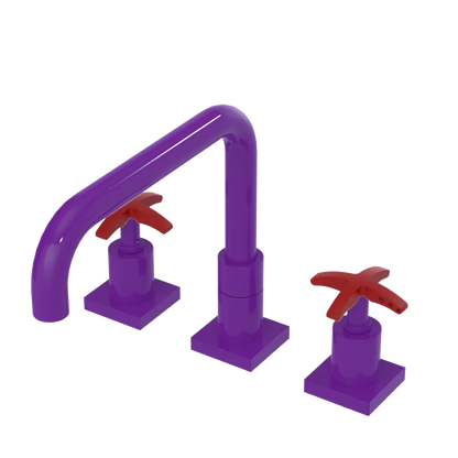 Rubinet Widespread Kitchen Set with Genesis Spout Purple Haze