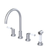 Rubinet Widespread Kitchen Set with Hand Spray Satin Chrome