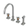 Rubinet Widespread Kitchen Set with Hand Spray Satin Nickel