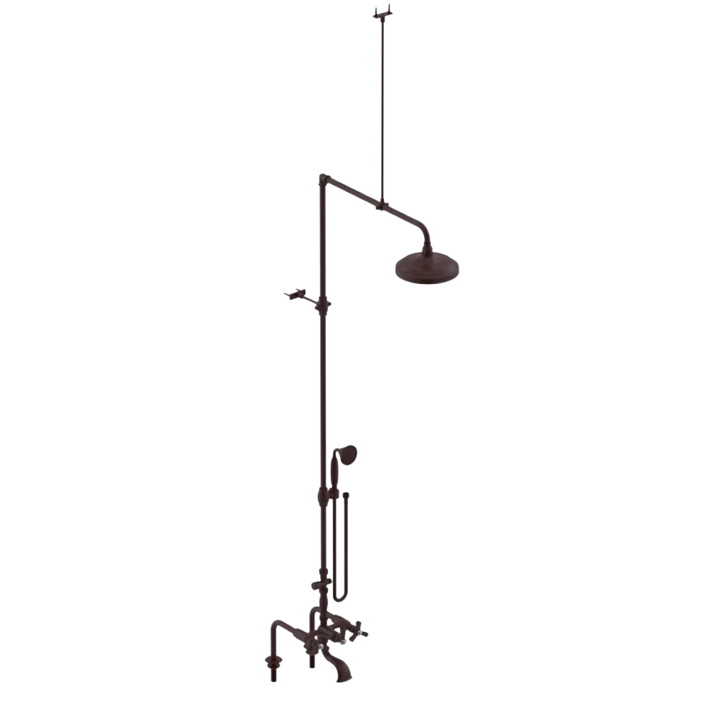 Rubinet Deck Mount Tub & Shower with Hand Held Shower Bordeaux