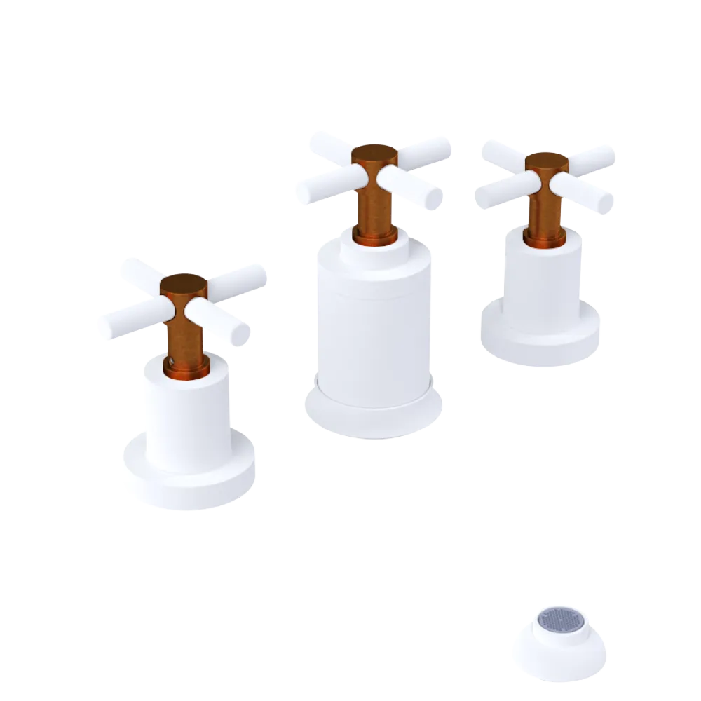 Rubinet Bidet Fitting with Spray, Diverter, and Vacuum Breaker (less drain) Matt White