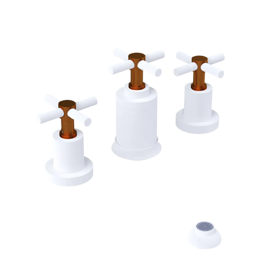 Rubinet Bidet Fitting with Spray, Diverter, and Vacuum Breaker (less drain) Matt White