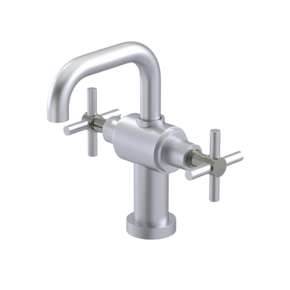 Rubinet Single Hole Dual Handle Lav. Set. (less drain) Satin Chrome