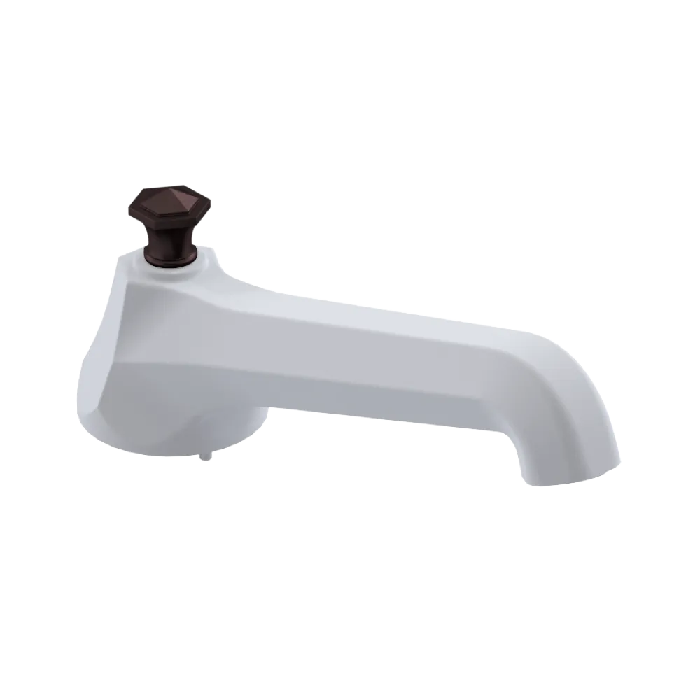 Rubinet Tub Filler Spout Deck Mount Matt White