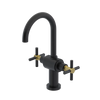 Rubinet Single Hole Dual Handle Lav. Set with LaSalle Spout (less drain) Matt Black