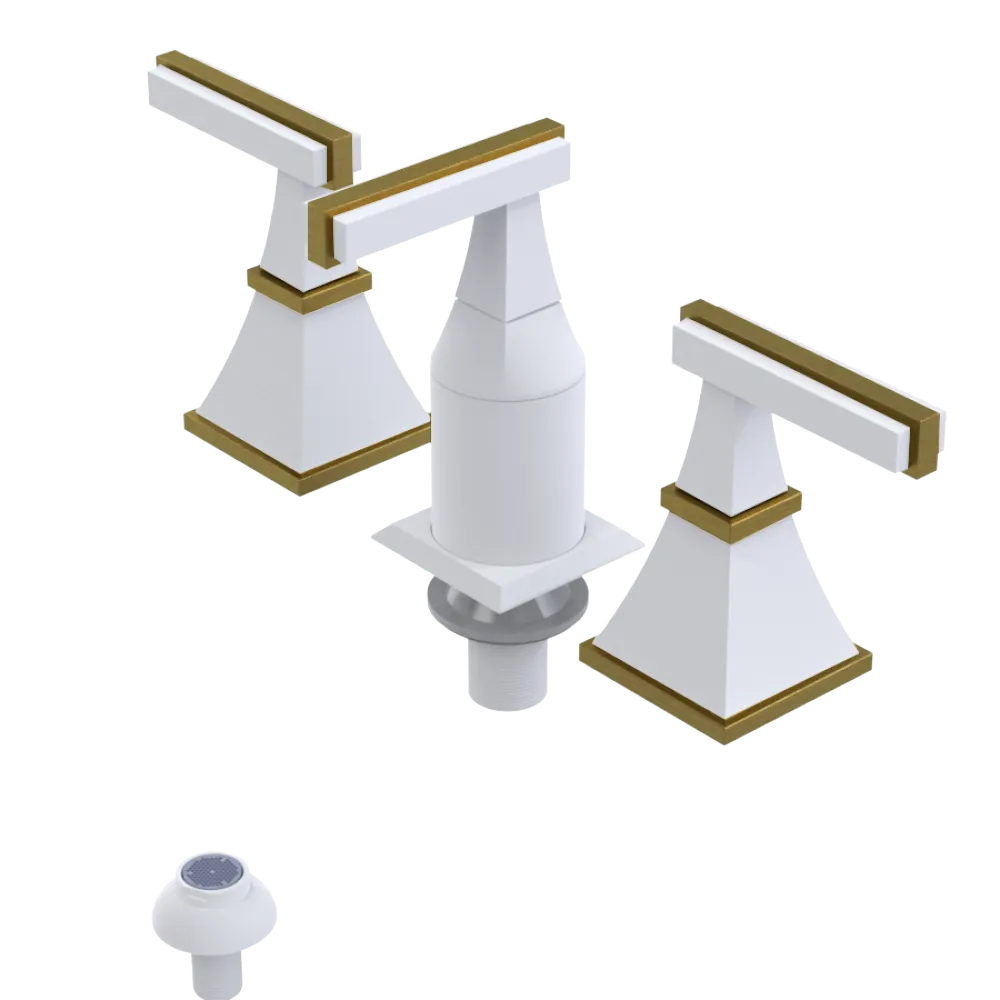 Rubinet Bidet Fitting with Spray, Diverter, and Vacum Breaker (Less Drain) Matt White