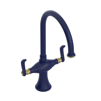 Rubinet Two Handle Single Hole Kitchen Set Midnight Blue