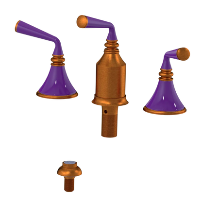 Rubinet Bidet Fitting with Spray, Diverter, and Vacum Breaker (Less Drain) Antique Copper Matt