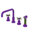 Rubinet Widespread Kitchen Set with Hand Spray Purple Haze
