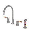 Rubinet Widespread Kitchen Set with Hand Spray Polished Nickel