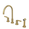 Rubinet Widespread Kitchen Set with Hand Spray Satin Gold