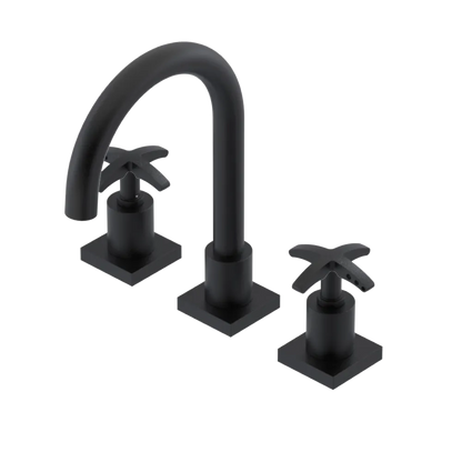 Rubinet Widespread Lav. Set. (less drain) Matt Black
