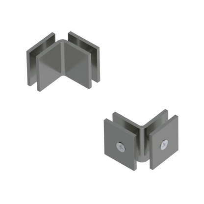 Rubinet 90 Glass to Glass Open Face Satin Nickel