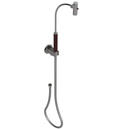 Rubinet Hand Held Shower Bidet with Extended Reach & Dual Function Spray Including Wall Bracket with Supply & Hose (Round) Polished Nickel
