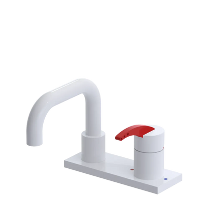 Rubinet 4" Centre Single Control Lav. Set. with Genesis spout (less drain) White