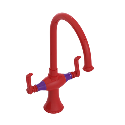 Rubinet Two Handle Single Hole Kitchen Set Red